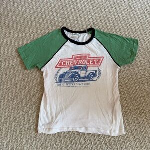 Green and White Vintage Chevrolet Baby T-Shirt